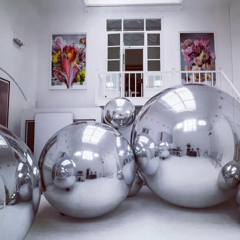 Pallone gonfiabile festa in discoteca matrimonio oro argento sfera galleggiante palla gonfiabile a specchio