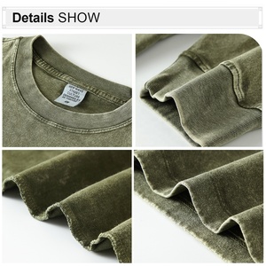 270 Gsm 100% Cotton Long Sleeve <strong>Shirt</strong> Men Acid Washed Custom Men's Heavy Vintage <strong>Long-sleeved</strong> <strong>T</strong>-<strong>shirt</strong> - Product Image 4