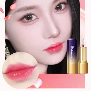 Rossetto Trasparente Effetto Gelatina con Fiori, Balsamo Labbra Idratante e Nutriente, Non Appiccicoso, Cambia Colore con la Temperatura, Rossetto con Lamina d'Oro - Product Image 3