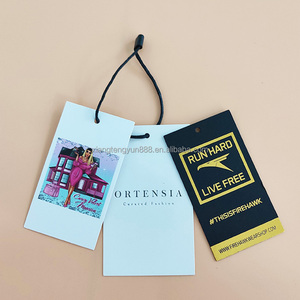 고품질 400gsm 코팅지 행택, 핫스탬핑 및 맞춤형 로고 인쇄, 의류 가방 신발용 - Product Image 1