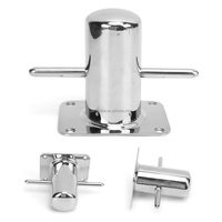 Pièces de yacht : Borne d'amarrage croisée robuste en acier inoxydable 316 moulé avec plaque de support pour voilier et bateau
