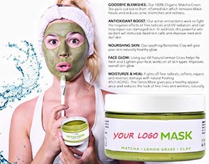 GMPC-<span class=keywords><strong>mascarilla</strong></span> de arcilla para la piel, eliminador de espinillas blanqueadoras, hierba de limón, té verde, desintoxicación, OEM ODM - Product Image 5