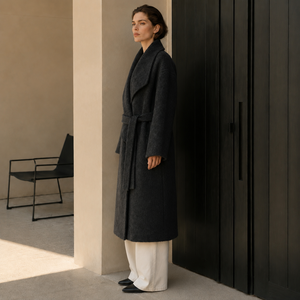 Abrigo Clásico de Lana para Mujer con un Solo Botón, Abrigo Cruzado de Invierno, Informal, Suave, Cálido, con Forro de Cachemira - Product Image 5