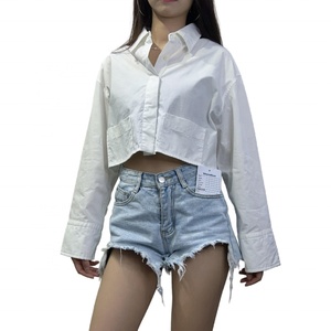 Camiseta Corta Blanca de Algodón para Mujer, Estilo Sexy, 2025 - Product Image 4