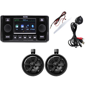 Haut-parleurs de tour marins étanches 2 voies 6,5 pouces H-6108*2 + Écran TFT 4'' Lecteur radio MP5 BT H-401 + Câble de données USB + Antenne - SÉT - Product Image 2