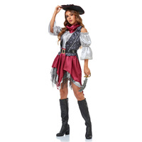 Disfraz de Carnaval para Adultos, Talla M-XL, Disfraz de Pirata para Mujer, Disfraz de Halloween, Falda de Encaje, Uniforme para Fiesta de Disfraces