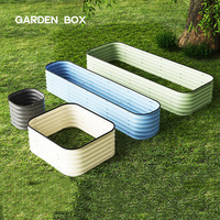 Vente en gros de kits de lit de jardin surélevé de 17 "de haut boîte à fleurs galvanisée pour extérieur pour légumes fleurs herbes