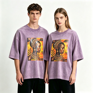 T-shirt en coton surdimensionné délavé à l'acide pour homme, avec logo personnalisé, style streetwear vintage, épaules tombantes, épais, pour transfert par presse à chaud - Product Image 2