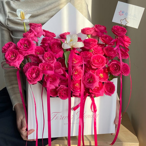 Caja de Regalo Floral para el Día de San Valentín, con Diseño de Sobre de Carta de Amor Romántico y Flores, MOQ Bajo - Product Image 3