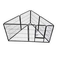 Enclos d'exercice pliable modulaire en métal pour animaux domestiques, portable, robuste et sûr, pour intérieur et extérieur, adapté aux petits animaux.