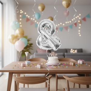 Palloncino in argento Mylar e il simbolo delle decorazioni per eventi di festa per la laurea di addio al nubilato per la festa della mamma include l'elio - Product Image 3