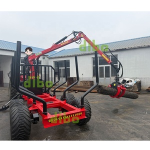 Remorque forestière télescopique de 8 tonnes homologuée TUV CE pour le transport du bois, <span class=keywords><strong>avec</strong></span> grue à bois de 6 m et <span class=keywords><strong>treuil</strong></span> <span class=keywords><strong>hydraulique</strong></span> - Product Image 5