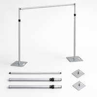 Soporte Telescópico de Aluminio Resistente para Telón de Fondo, Marco Ajustable para Eventos y Bodas, Decoración para Fiestas