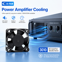 Ventilateur de refroidissement micro DC 3010 5V 12V 24V en plastique étanche 30x30x10mm pour amplificateur de puissance, fabriqué à Dongguan (OEM)