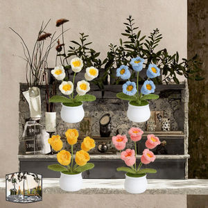 Kit de fleurs au <span class=keywords><strong>crochet</strong></span> en cachemire DIY, vente en gros d'usine, jouets au <span class=keywords><strong>crochet</strong></span> Amigurumi 4 pièces pour débutants, cadeau de remise de diplôme - Product Image 5