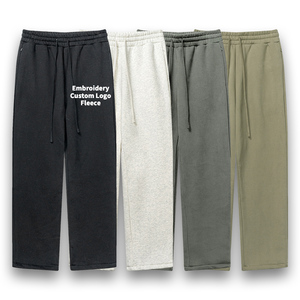Oem all'ingrosso di alta qualità 345gsm in pile firmato doppio strato ampio gamba larga palestra <span class=keywords><strong>larghi</strong></span> da <span class=keywords><strong>uomo</strong></span> <span class=keywords><strong>larghi</strong></span> <span class=keywords><strong>pantaloni</strong></span> della <span class=keywords><strong>tuta</strong></span> da Jogger - Product Image 1