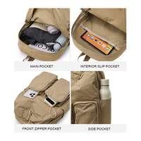 Sac à dos/sac à dos léger en nylon haute densité, résistant à l'eau, avec fermeture éclair, poche pour iPad 13 pouces, petite capacité, personnalisable