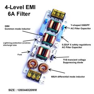 Filtre EMI CA 6A 10A 110V 220V, Suppresseur de surtension et protection contre les éclairs à 4 étapes, Purificateur de courant pour amplificateur audio et protection EMC - Product Image 4