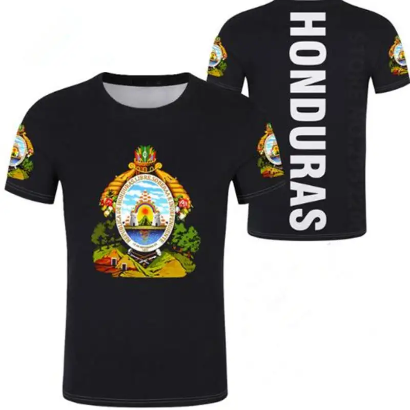 Camiseta de Honduras para hombre, venta al por mayor, Dropshipping, bandera personalizada, ropa deportiva, camiseta de gran tamaño, camisas de Honduras