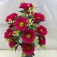Bunga Gerbera Daisy Buatan dari Sutra dengan Baby Breath untuk Dekorasi Vas Pernikahan