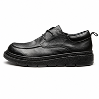 Brounvanm – chaussures décontractées en cuir de vache pour hommes, style britannique, semelles épaisses, respirantes, antidérapantes, à lacets, pour jeunes, toutes saisons