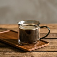 Tasse à café/eau/thé/latte en verre borosilicate résistant à la chaleur à double paroi - Design élégant de couleur unie pour la maison, personnalisable