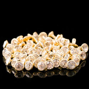 Rhinestone <b>Buttons</b> Round Shank <b>Button</b> Gold Plated Clear Crystal For Clothing Accessories Jewelry Winter 2022 Spot Goods - Product Image 3
