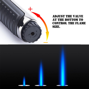 7.6inch Long Butane Gas Torch <strong>Lighter</strong> Windproof Refillable Kitchen <strong>Lighter</strong> Adjustable Flame Electric <strong>Lighter</strong> with Visible Window - Product Image 5