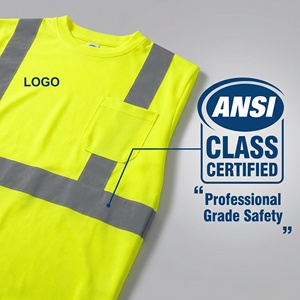 Bande réfléchissante segmentée haute visibilité pour le cyclisme nocturne, travaux routiers, t-shirt <span class=keywords><strong>de</strong></span> sécurité réfléchissant avec logo personnalisé - Product Image 6