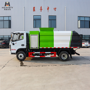 Camion benne à ordures HEAVSTY 7CBM en aluminium avec compartiment à <span class=keywords><strong>volet</strong></span> roulant et élévateur de déchets 240L 4x2 pour Dongfeng D6 CLW5049ZZZ6 - Product Image 4