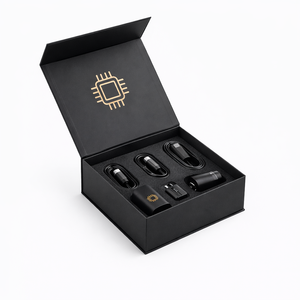 Boîte rigide pliable magnétique personnalisée pour accessoires de téléphone portable, câble de chargeur, écouteurs, emballage électronique - Product Image 1