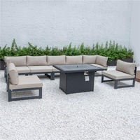 Canapé d'angle moderne et simple en aluminium, sofa en métal, avec table de foyer, vente en gros