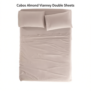Parure de lit classique en coton 300 fils Cabos Almond Vianney, 4 pièces - Product Image 1