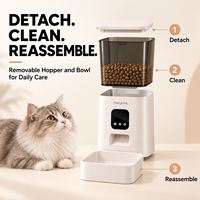 Distributeur automatique de nourriture pour chats et chiens avec caméra 1080P, audio bidirectionnel, vision nocturne, minuterie et contrôle à distance via application
