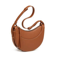 Sacs à Main de Luxe en Cuir Véritable pour Femmes, Sacs en Forme de Selle Demi-Lune ou Croissant, Sacs Portés Épaule ou Bandoulière avec Logo