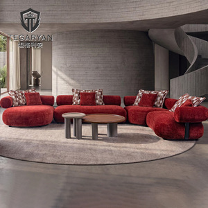 Ensemble de canapés modulaires de luxe haut de gamme avec revêtement en chenille et rembourrage en éponge, design moderne, meubles de salon - Product Image 1