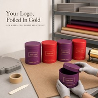 Boîte à fleurs cylindrique rigide personnalisée en gros avec couvercle et base, logo en feuille d'or pour bouquet de roses, emballage cadeau pour la Saint-Valentin