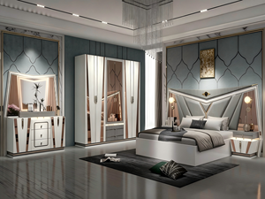 Ensemble de meubles de <span class=keywords><strong>chambre</strong></span> à coucher Lit king-size de luxe Moderne Queen pour filles Ensemble complet de meubles de <span class=keywords><strong>chambre</strong></span> à coucher en bois de luxe moderne pour hôtel - Product Image 3