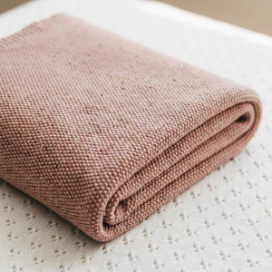 Coperte per Neonati in <span class=keywords><strong>Cotone</strong></span> Lavorato a Maglia di Alta Qualità, Traspiranti, Personalizzabili con Ricamo, Coperta Avvolgente per Lettino - Product Image 1