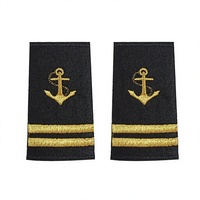 Aksesoris Pakaian Kain Bordir Tangan Khusus, Epaulet Bahu Pelaut, Patch Pangkat Jangkar Emas