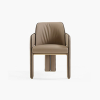 Chaise de salle à manger italienne de luxe, fauteuil rembourré en similicuir et tissu avec pieds en métal pour salon, hôtel, villa, Arabie Saoudite