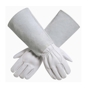 Gants de jardin en cuir de vache pour hommes et femmes, gantlet Rose à éciselure, Long, étanche - Product Image 5