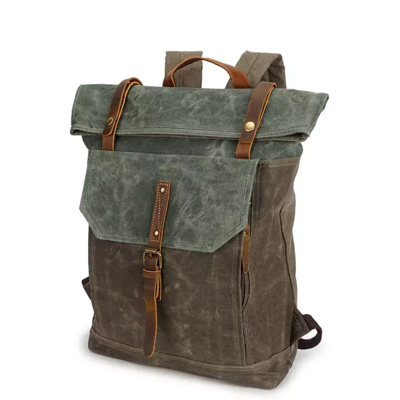 Outdoor water resistant unisex back pack rucksack backpack bag travel college bags laptop men vintage canvas backpack