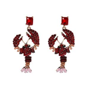 ต่างหูแฟชั่นผู้หญิงทรงหยดน้ำสีทอง ดีไซน์เก๋ รูปทรงกุ้งมังกร ลายผีเสื้อ ประดับด้วยหินธรรมชาติ ดีไซน์สร้างสรรค์ ไม่ซ้ำใคร ทำจากโลหะผสม - Product Image 4