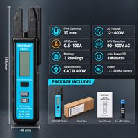 Pince ampèremétrique Allsun EM4235 pour tension et courant AC avec NCV, fonction de maintien des données, garantie 1 an, protection CAT II 400V