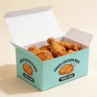 Boîte à repas en papier kraft en gros, boîte à poulet frit, emballage à emporter, boîte à poulet frit en matériau recyclable, emballage pour snacks et ailes de poulet