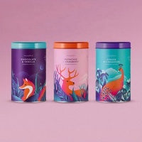 Boîte à biscuits de qualité alimentaire imprimée sur mesure, boîte ronde en métal hermétique, emballage en étain