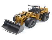 Camion de construction télécommandé Huina 1583, modèle de bulldozer et chargeuse sur pneus en métal, échelle 1/14, 10 canaux, 2,4 GHz