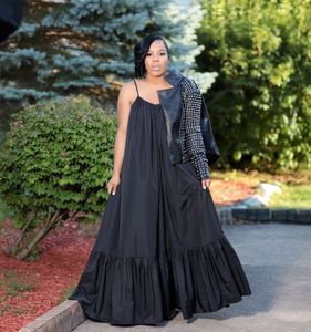 Robe plissée unie Maxfree pour femme, grande taille, avec bretelles, style plage, pour les femmes - Product Image 5