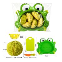 Ensemble de 9 jouets à découper pelables Durian et pastèque, plateau grenouille, jeu d'imitation cuisine et aliments pour enfants